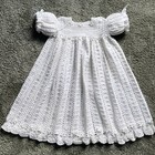 New Baby Girl s Hand Crocheted Christening Set  3-6 Months  