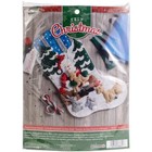 Bucilla Felt Applique Christmas Stocking Kit Santa s Forest Family 18 Inch