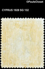 Cyprus 1928 Sc 123 King George V   1 Blue   Bister Brown Mvlh Vf