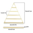 Metal Wall-mounted Nail Polish Storage Racks 5 Tier Gold Triangular Display Rack