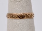 Antique Victorian 14k Solid Gold Baby Ring Engraved  baby  Sz  3 75
