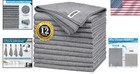 12 Pack Grey Microfiber Cleaning Cloths 16x12 Reusable Super Absorbent