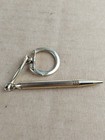 Antique Vintage Metal Gold Tone Mechanical Twist In Out Pencil Keychain 