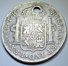 1805 Holed Mexico Silver 8 Reales Genuine 1800 s Spanish Colonial Pendant Coin