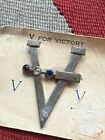 Wwii Sterling V For Victory Lapel Sweetheart Pin Morse Code Rare Original Paper