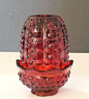 Vintage Fenten Red Ruby Amberina Hobnail Fairy Lamp Light 4-1 4 