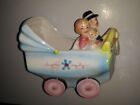 Vintage Relpo Ceramic Family In Car With Baby Nursery Decor Planter Japan 1960