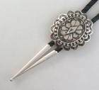 Sterling Silver Ornately Stamped Scalloped Southwestern Bolo Tie
