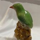 Vintage Ceramic Bird Figure Made In Brazil Pottery Colorful Porcelain Green