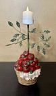 Vintage Home Interiors Apple Basket Tealight Votive Candle Holder Lamp Base 10 