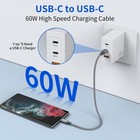 Usb C To C Cable  3 Pack 1ft  short Type C Fast Charging Nylon Braided    