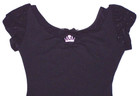 Capezio Disney Princess Leotard Bodysuit Short Sleeve Tiara Crown Black New Girl