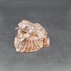 Antique Cast Iron Toad On A Stump Mechanical Coin Bank  j   E Stevens Co 