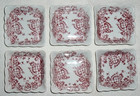 6 Antique Porcelain Butter Pats Dishes  leonard Vienna  Transferware  2 5  Sq