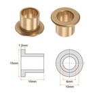 2pack Flange Bearing Sleeve 8mm X 10mm X 10mm Bronze Self Lubricating Bushings