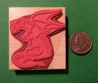 Dragon Rubber Stamp  Wood Mounted