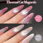 Born Pretty Cat Magnetic Eye Gel Nail Polish color Changing Pink Sliver Glitter
