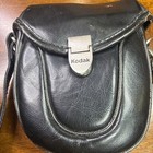 Vintage Kodak Camera Case Black Faux Leather Crossbody Strap Soft Velvet Lining