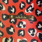 Stella   Dot Red Black   White Leopard Hearts Print Jewelry Bag