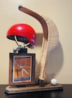 Vintage Jai Alai Display - Biscayne Fronton 1941 Program  Cesta  Pelota  Helmet