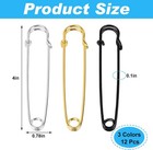 12pcs Extra Large Safety Pins Heavy Duty 4  Stainless Steel Crafting Big