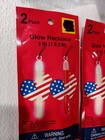 Heart Flag Patriotic Glow Necklaces    2 Per Pack   Lot Of 5    New