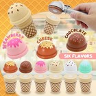 Ice Cream Counter Playset For Kids Montessori Pretend Play Food Toys Kitchen Acc