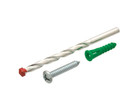 202pc Assorted Ribbed Plastic Anchors With Drywall Screws And Drill Bits 802464