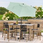 7 5  Green Ticking Stripe Push-up And Tilt Patio Umbrella