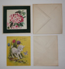 Lot Of 9 Vtg Mcm Birthday Cards Unused Flowers Birds Lamb Foil New Unused