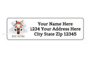 30 Merry Christmas Santa Bike Personalized Return Address Labels 1 In X 2 625 In