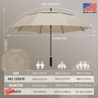 Zomake 62 Inch Golf Umbrella Windproof Double Canopy B-apricot Heavy Duty