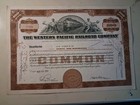 Sling s     1950 Western Pacific Railroad Company  100 Shares Stock Certificate
