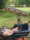 Antique 19th Century Victorian Doll Carriage Pram Buggy Wooden Fringed Canopy