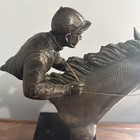 Bronze Delaware Park Horse Racing Statue  Horse And Jockey Bronze Bust Statue