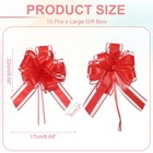 Large Gift Bow 8x6 Inch  10 Pack  Pull Bows For Gift Wrapping  Red