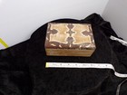 Vintage Rustic Wooden Art Trinket Box Handmade Metal Accent