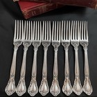 Chantilly Fork Set By Gorham Silver Set Of Eight  8  Forks Sterling Silver  7 