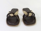 Brunello Cucinelli Women s Brown Leather Monili Accent Sandal Shoe 38 1 2 8 5