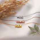 Custom Name Bubble Letters Necklace Jewelry Gold Silver Chain Jewelry Women Gift