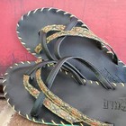 Merrell Sun World Ba Na Hills Resort Flip Flops Gold Trim Green Wrap Size 42
