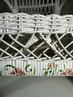 Vintage White Wicker Chair Rocker 21    Tall For Child Or Doll Floral Pattern