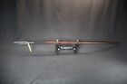 Handmade 68  Dark Leather Spear  Quenched Harden High Carbon Steel  Battle Ready