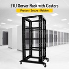 New 27u 4 Post Open Frame Server Open Rack 24  Deep With 3 Pairs Of L Rails