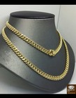 Real 14k Yellow Gold Miami Cuban Chain 24   6mm Box Lock Men 