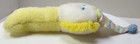 Eden Yellow Pastel Striped Hat Terrycloth Clown Rattle Plush Baby Toy Circus Vtg
