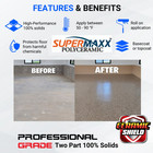 Garage Floor  Clear Coating Polyaspartic Finish - One Quart 32 Ounce A b Kit