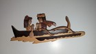 2 Aloha Wood Wall Art By The Le Family Exotic Carved Palm Trees   Canoe Hawaii 