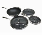Great Deal   New Hexclad 7-piece Hybrid Nonstick Cookware Pan Set W Lid Open Box