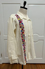 Large Hand Made Long Sleeve San Antonino Embroidery Mexican Guayabera Shirt 